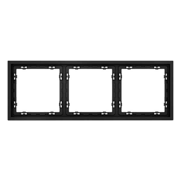 Рамка пластиковая Voltum S70 на 3 поста черный матовый