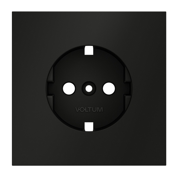Накладка Voltum S70 для розетки с заземлением черный матовый