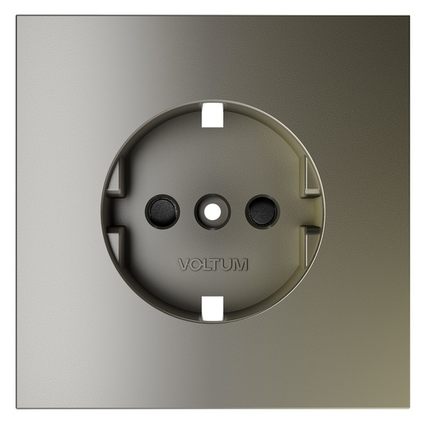 Накладка Voltum S70 для розетки с заземлением и защитными шторками шелк