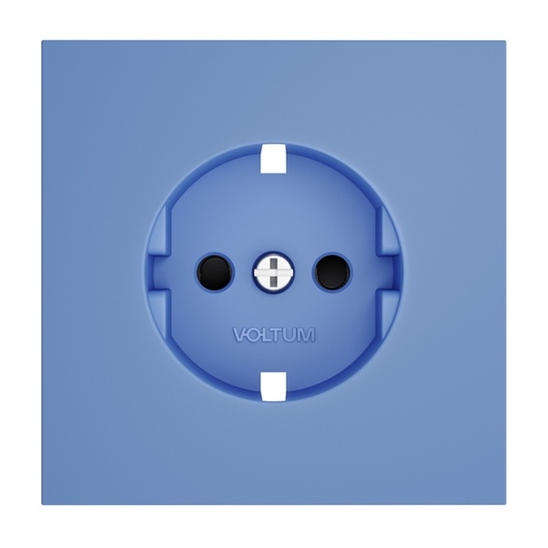 Накладка Voltum S70 для розетки с заземлением и защитными шторками деним