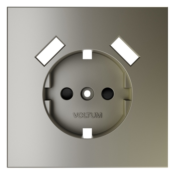 Накладка Voltum S70 для розетки с заземлением и защитными шторками с USB A+A шелк
