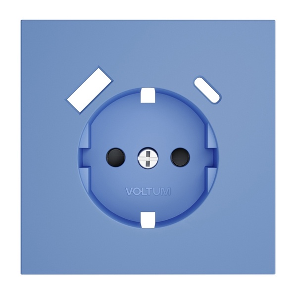 Накладка Voltum S70 для розетки с заземлением и защитными шторками с USB A+C деним