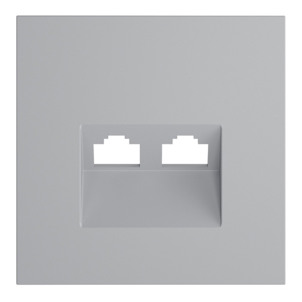 Накладка Voltum S70 для розетки компьютерной двойной RJ45+RJ45 кат.6 серый