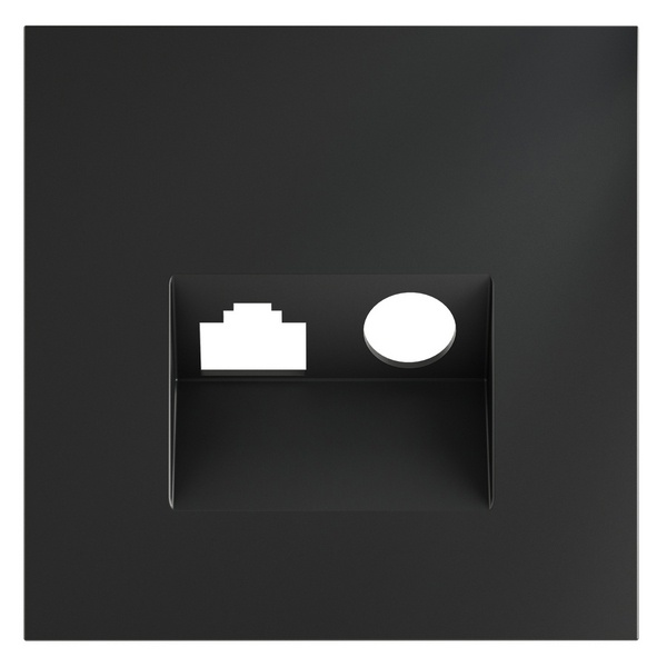 Накладка Voltum S70 для розетки TV+RJ45 кат. 6 графит