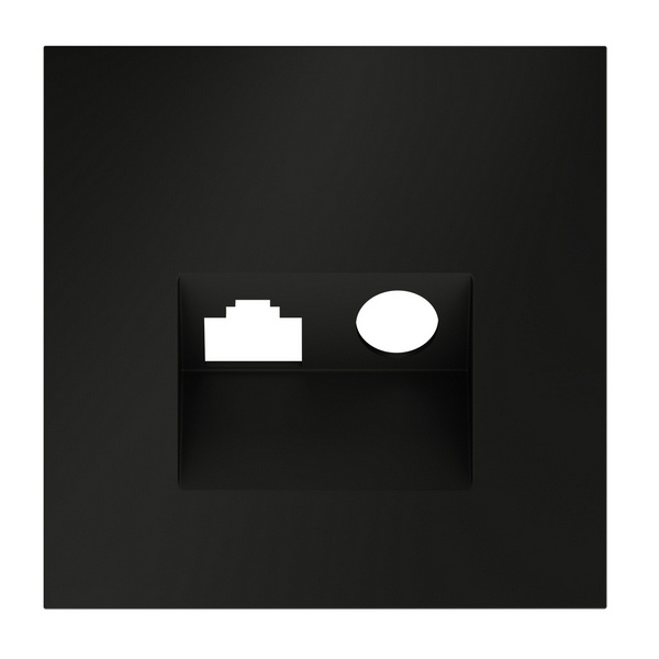 Накладка Voltum S70 для розетки TV+RJ45 кат. 6 черный матовый