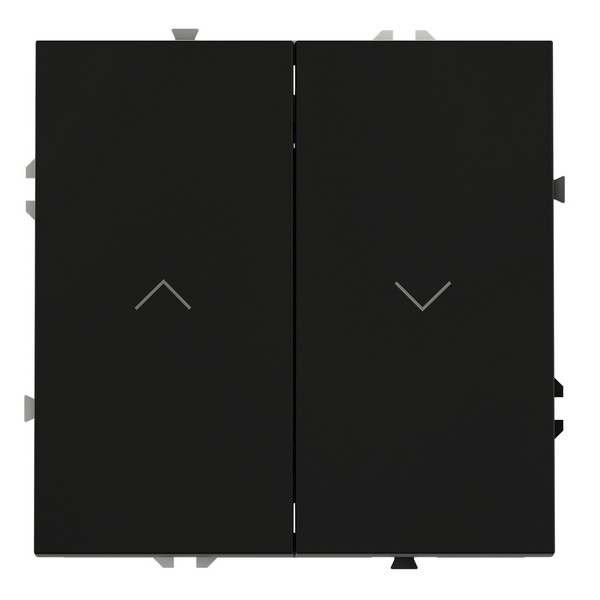 Выключатель с самовозвратом встраиваемый для жалюзи Voltum S70 10А черный матовый