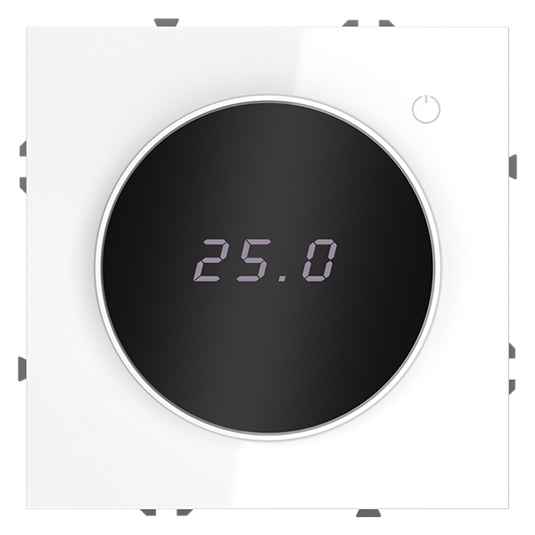 Терморегулятор электронный для теплого пола Voltum S70 с индикацией и датчиком белый глянцевый