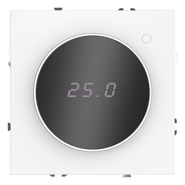 Терморегулятор электронный для теплого пола Voltum S70 с индикацией и датчиком белый матовый