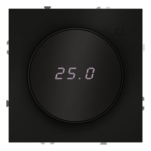 Терморегулятор электронный для теплого пола Voltum S70 с индикацией и датчиком черный матовый