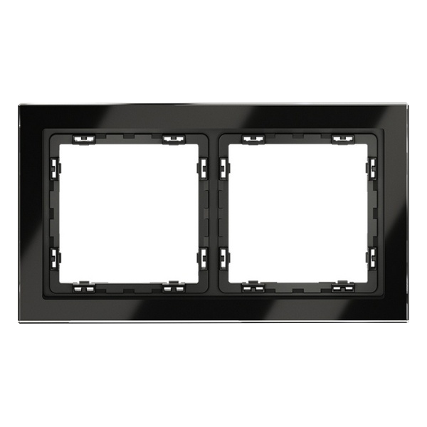 Рамка стеклянная Voltum S70 на 2 поста черный