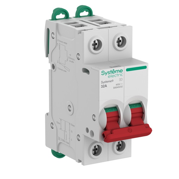 Выключатель нагрузки SE Systeme9 S9S 2П 32А 400В (рубильник)