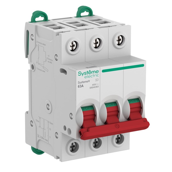 Выключатель нагрузки SE Systeme9 S9S 3П 63А 400В (рубильник)