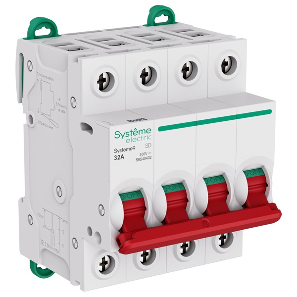 Выключатель нагрузки SE Systeme9 S9S 4П 32А 400В (рубильник)