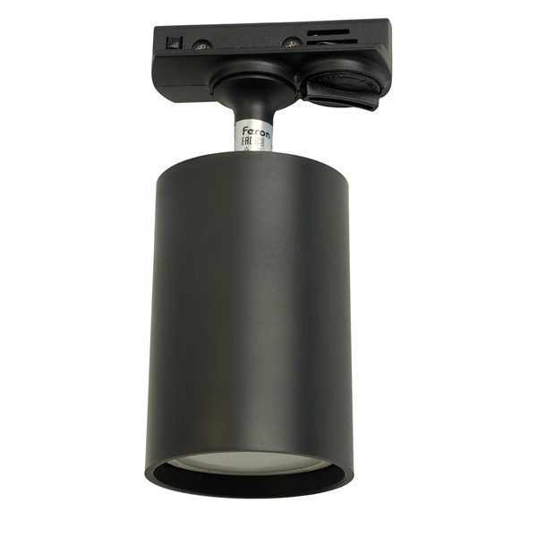 Светильник трековый Feron AL142 под лампу MR16 15W 230V GU10 однофазный черный D60*H140