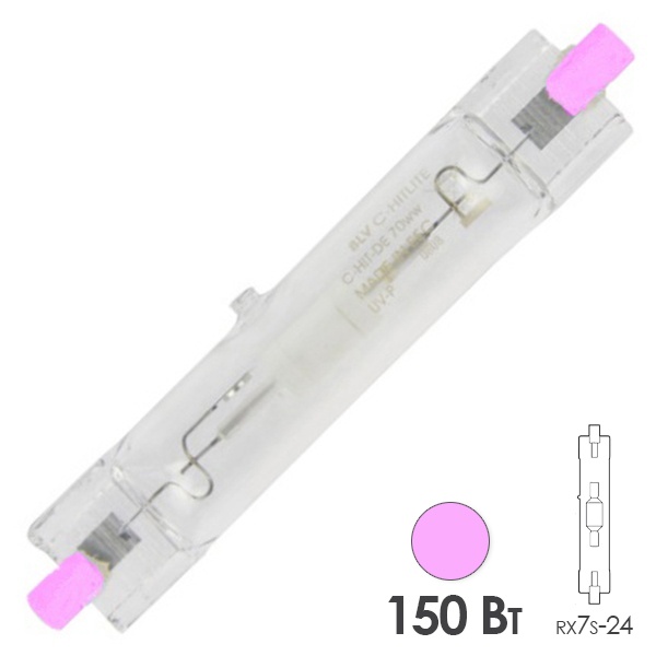 Лампа металлогалогенная BLV Colorlite HIT-DE 150 Magenta RX7s-24 (МГЛ)