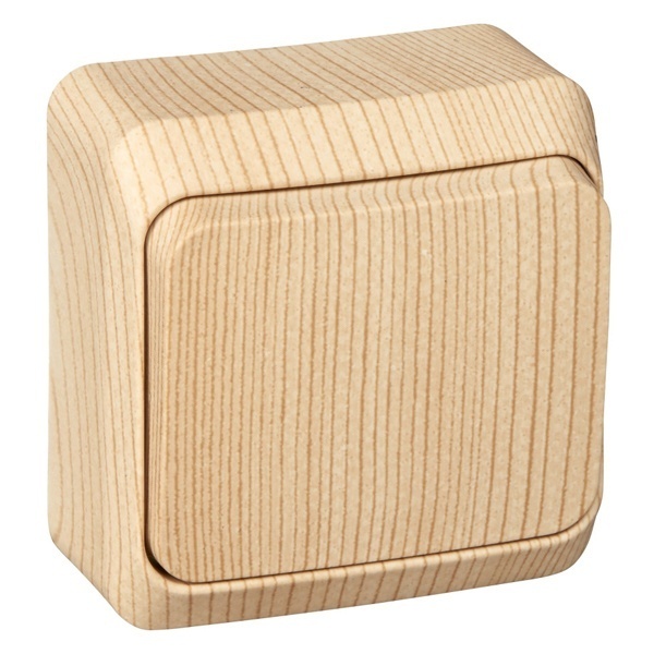 Накладной переключатель одноклавишный SE Этюд сосна