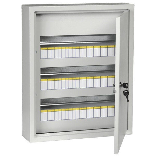 Щит металлический ИЭК TITAN 3 ЩРн-54з-1 54(3х18) модулей навесной 540х440х120 УХЛ3 IP31 серый