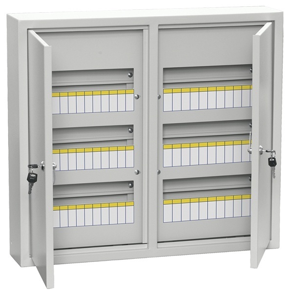 Щит металлический ИЭК TITAN 3 ЩРн-72з-1 72(2х3х12) модулей навесной 540х600х120 УХЛ3 IP31 серый