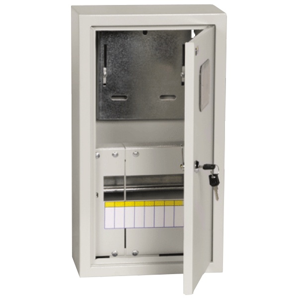 Щит металлический ИЭК ЩУРн-1/9зо-1 36 УХЛ3 IP31 на 1-фазный счетчик и 9 модулей навесной