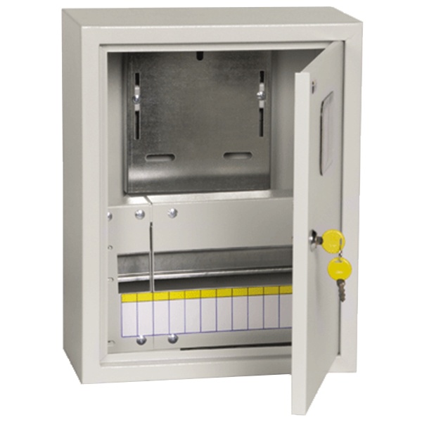 Щит металлический ИЭК ЩУРн-1/12зо-1 36 УХЛ3 IP31 на 1-фазный счетчик и 12 модулей навесной