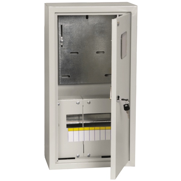 Щит металлический ИЭК ЩУРн-3/9зо-1 36 УХЛ3 IP31 на 3-х фазный счетчик и 9 модулей навесной