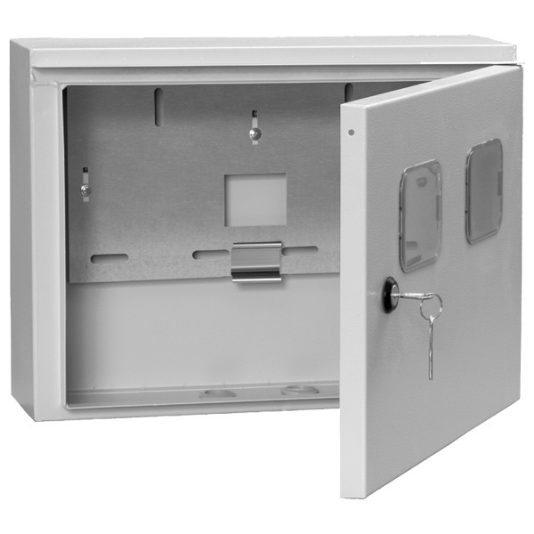 Щит металлический влагозащищенный ИЭК ЩУ1/2-0 74 У1 310х420х150 на два 1-ф счетчика IP54