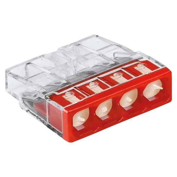 Клеммник WAGO 4 (одножильных) х 0,5-2,5 мм 24A Cu/Al с пастой Alu-Plus [уп. 100шт]