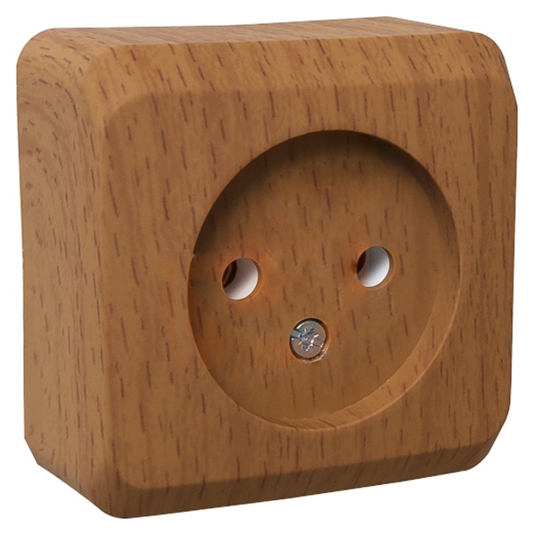 Накладная розетка без заземления SE Этюд темный бук