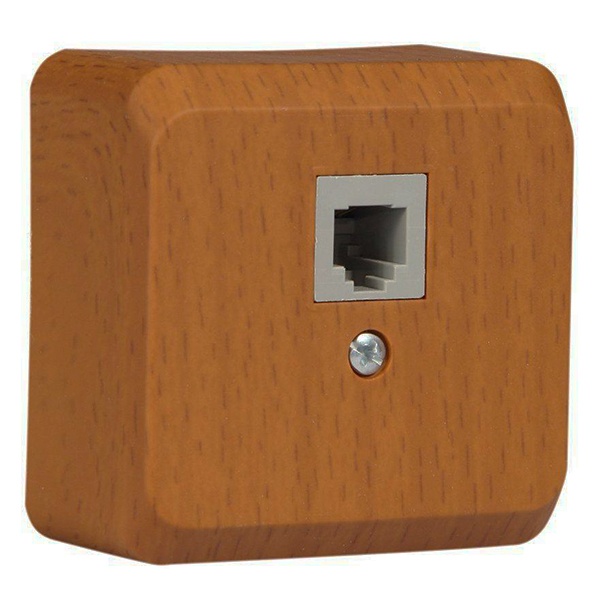 Накладная розетка телефонная RJ-11 SE Этюд темный бук