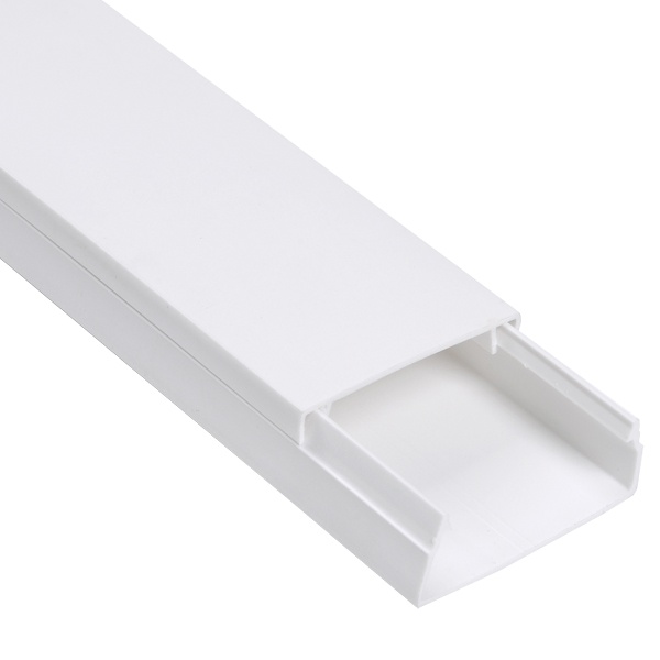 Кабель-канал ИЭК с крышкой 80х60 ПВХ белый 2м/шт [уп.8м] Элекор (кабельный короб)