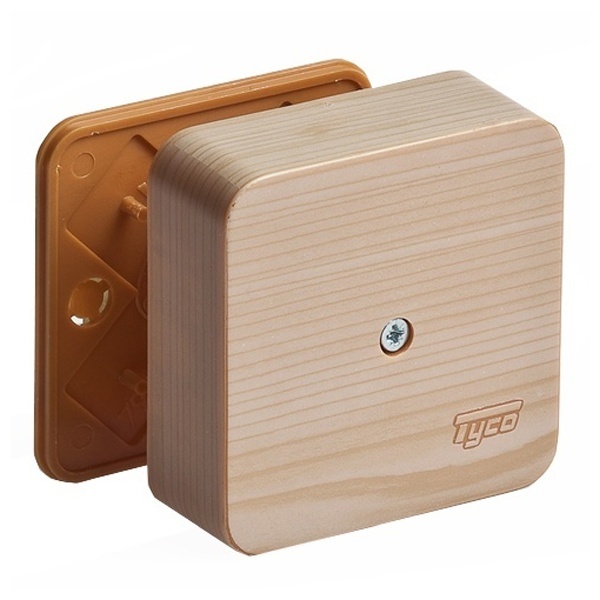 Коробка распаячная Ruvinil 80х80х25 мм открытой проводки сосна [уп. 70шт]