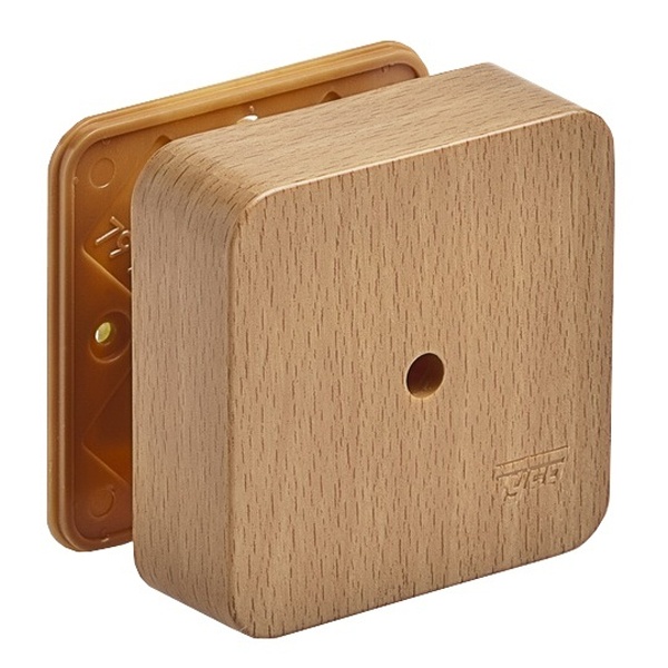 Коробка распаячная Ruvinil 80х80х25 мм открытой проводки бук [уп. 70шт]