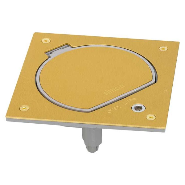 Лючок пылевлагозащищенный Simon IP66 с замком KSE0SEC-23-71 на 1 механизм K45 латунь