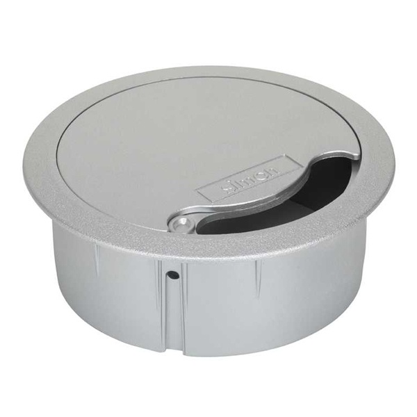 Кабельный вывод Simon Connect для стола или фальш-пола d102 (громмет) алюминий