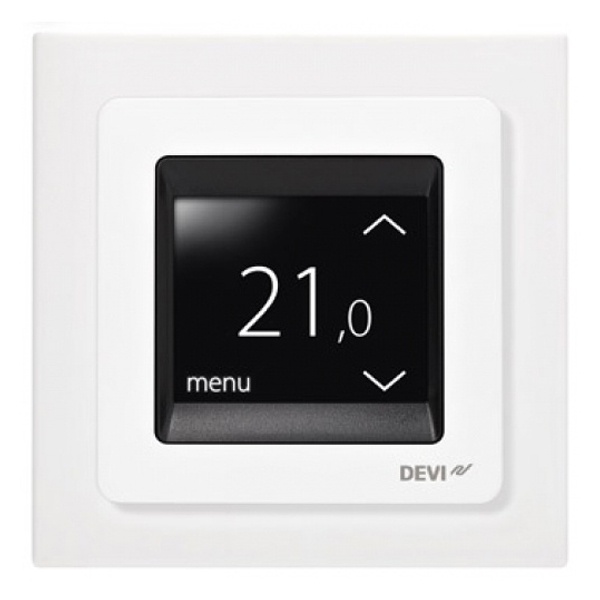 Терморегулятор Devireg Touch с датчиком пола и воздуха белый