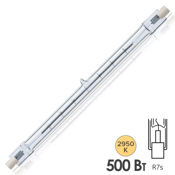 Лампа галогенная линейная BLV 500W 220V R7s 185.7mm