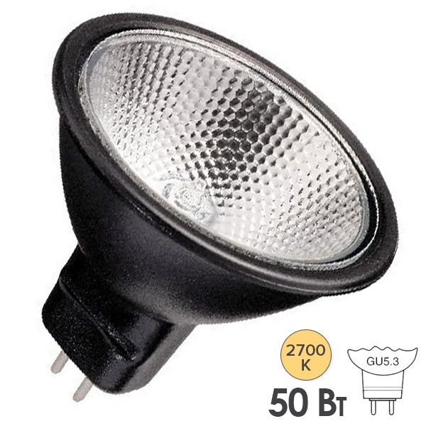 Лампа галогенная BLV FARBIG Black 50W 36° 12V GU5,3 отражатель black/черный