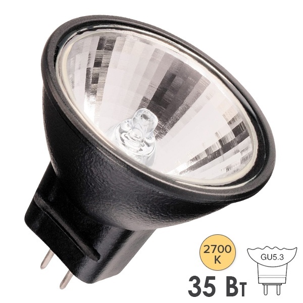 Лампа галогенная BLV Reflekto Fr/Black 35W 36° 12V GU5,3 отражатель black/черный