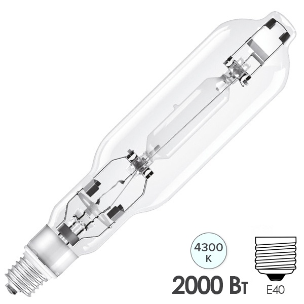 Лампа металлогалогенная Osram HQI-T 2000W/N/I 8,8A E40 с ИЗУ 200000lm 4300K p30 d100x430mm (МГЛ)