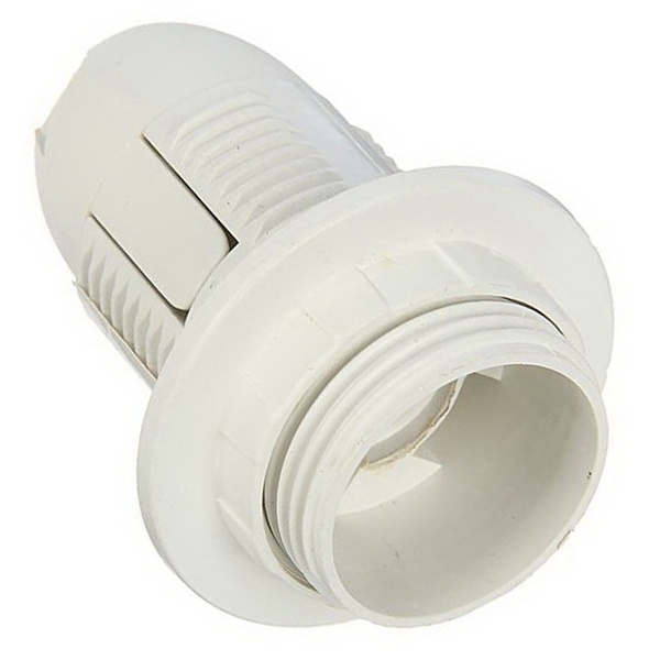 Патрон Е14 с прижимным кольцом белый