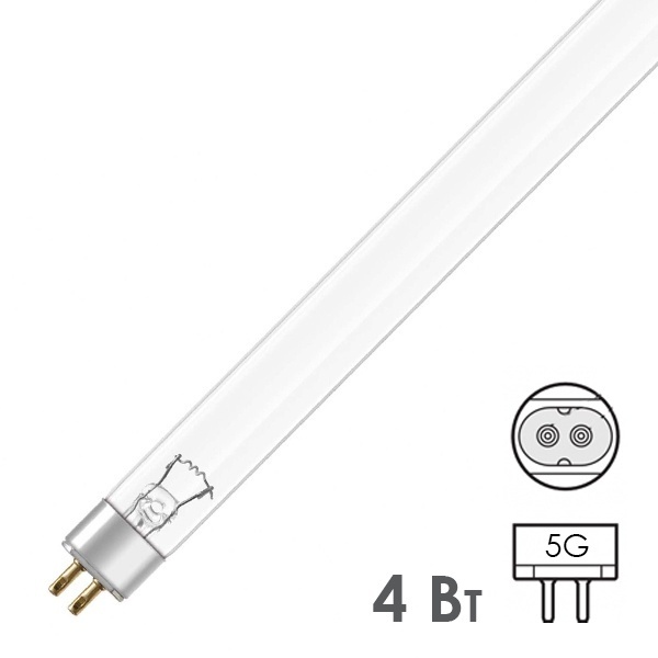 Лампа бактерицидная Osram HNS G4 T5 4W G5 L136mm специальная безозоновая
