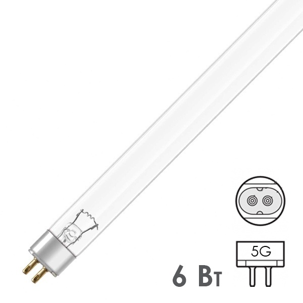 Лампа бактерицидная Osram HNS G6 T5 6W G5 L212mm специальная безозоновая