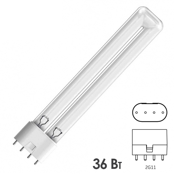 Лампа бактерицидная Osram HNS L 36W 4P 2G11 L408mm специальная безозоновая