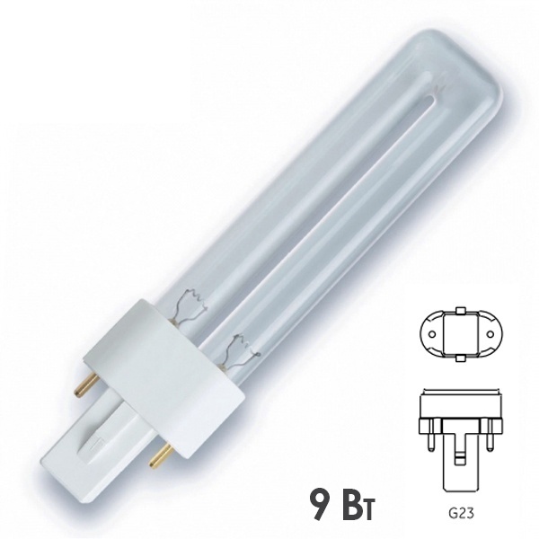 Лампа бактерицидная Osram HNS S 9W 2P G23 L165.5mm специальная безозоновая