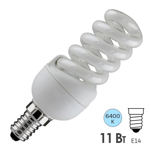 Лампа энергосберегающая Foton ESL QL7 11W 6400K E14 спираль d32x97 дневной свет