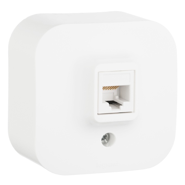 Накладная розетка компьютерная Legrand Quteo RJ45 кат.5e UTP белая