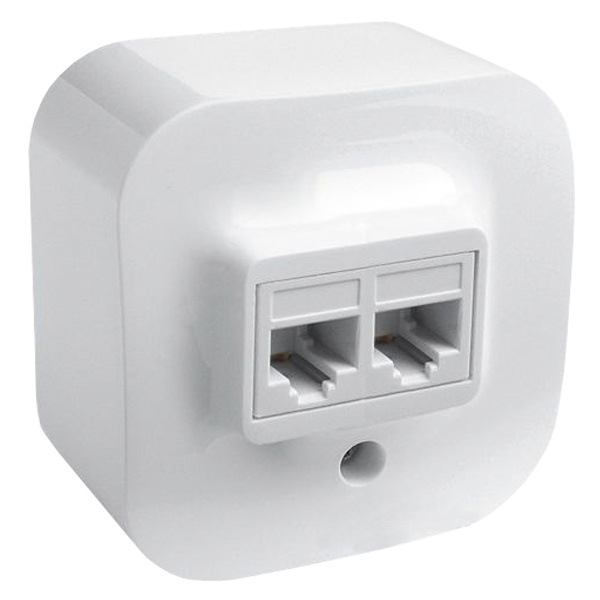 Накладная розетка компьютерная Legrand Quteo 2xRJ45 кат.5e UTP белая