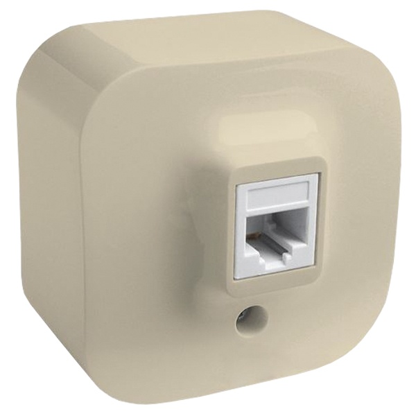 Накладная розетка телефонная Legrand Quteo RJ11 слоновая кость (бежевый)