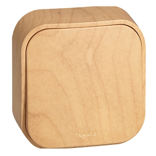 Накладной переключатель одноклавишный Legrand Quteo дерево