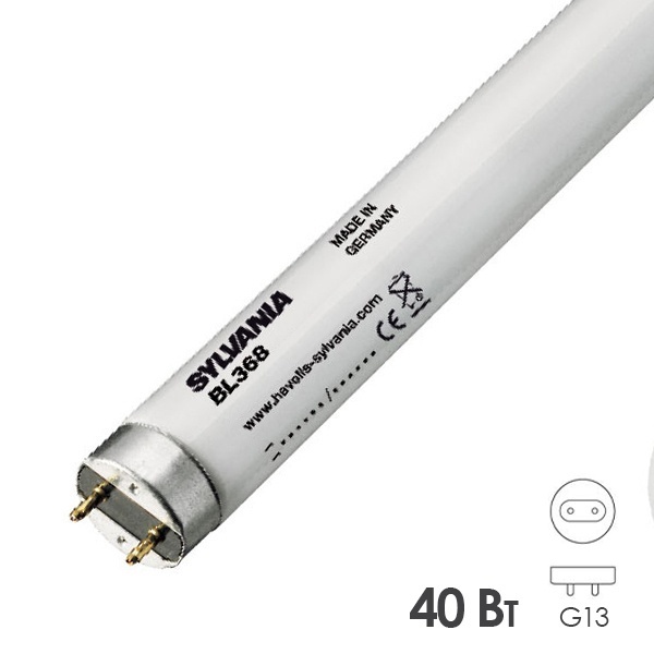 Лампа в ловушки для насекомых в пленке Sylvania F40W T12 2ft BL368 G13 590mm сушка гель-лака-полим